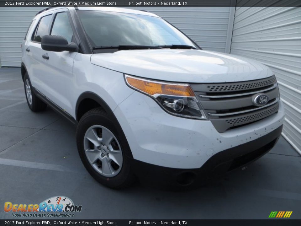 2013 Ford Explorer FWD Oxford White / Medium Light Stone Photo #1
