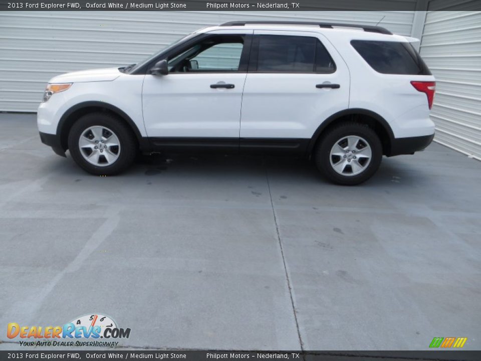 2013 Ford Explorer FWD Oxford White / Medium Light Stone Photo #6