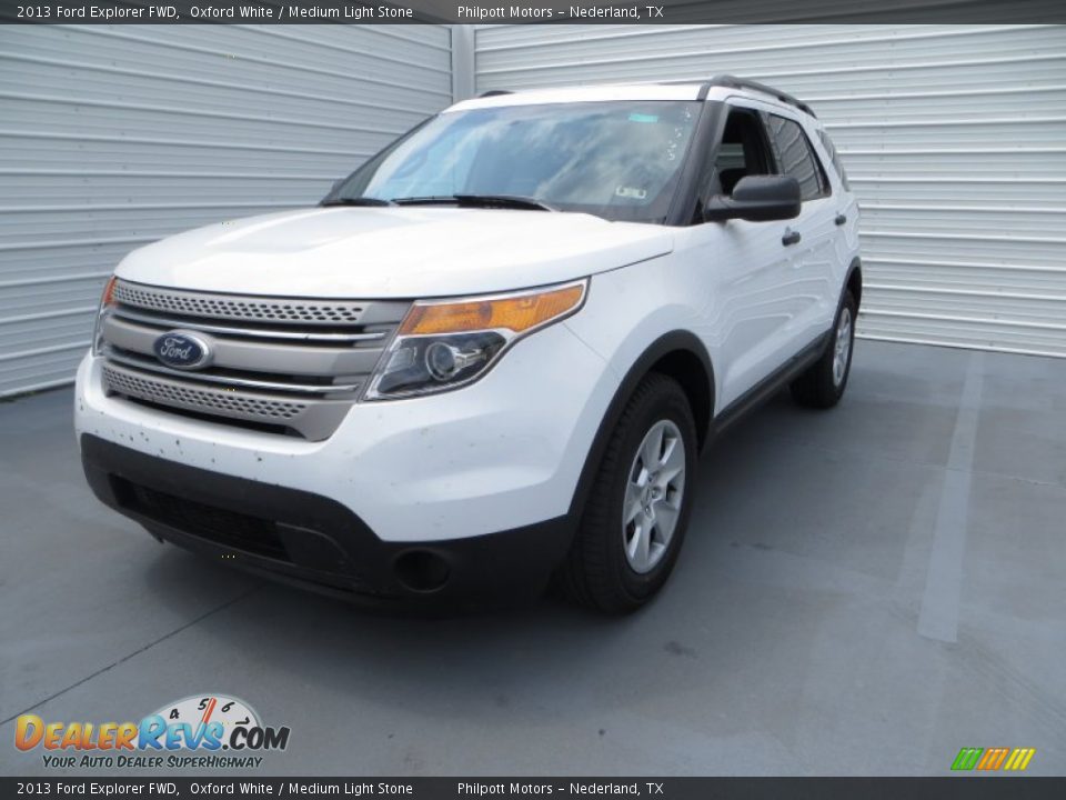 2013 Ford Explorer FWD Oxford White / Medium Light Stone Photo #7