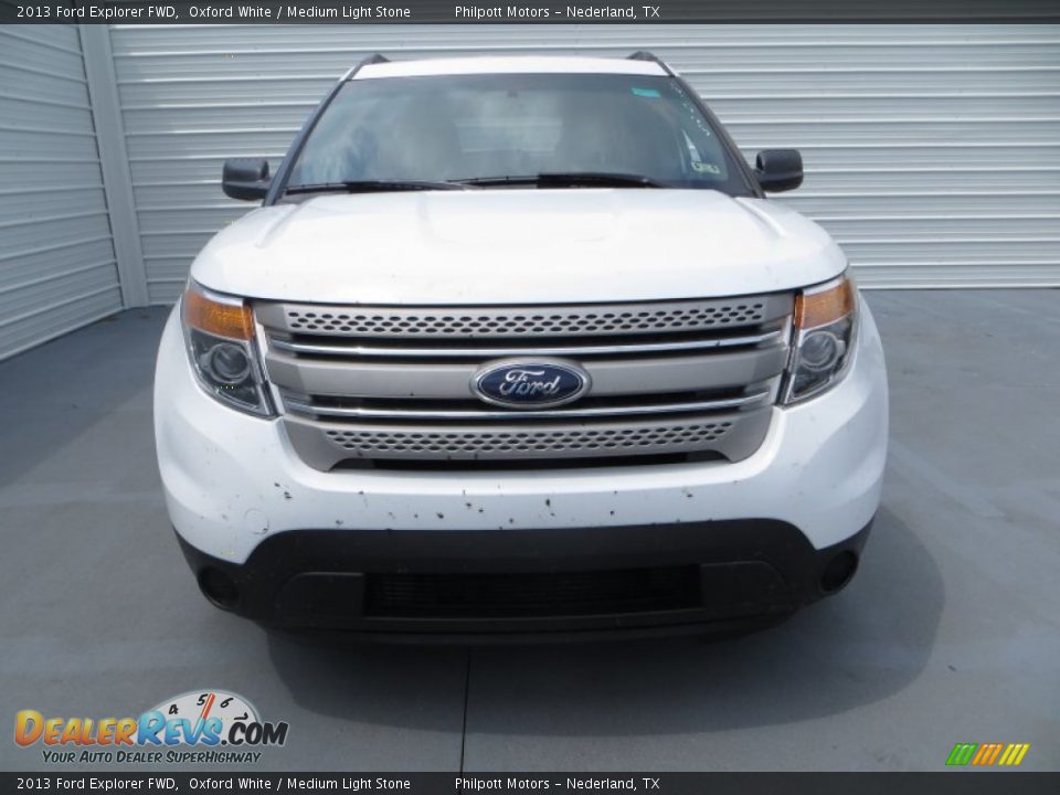 2013 Ford Explorer FWD Oxford White / Medium Light Stone Photo #8