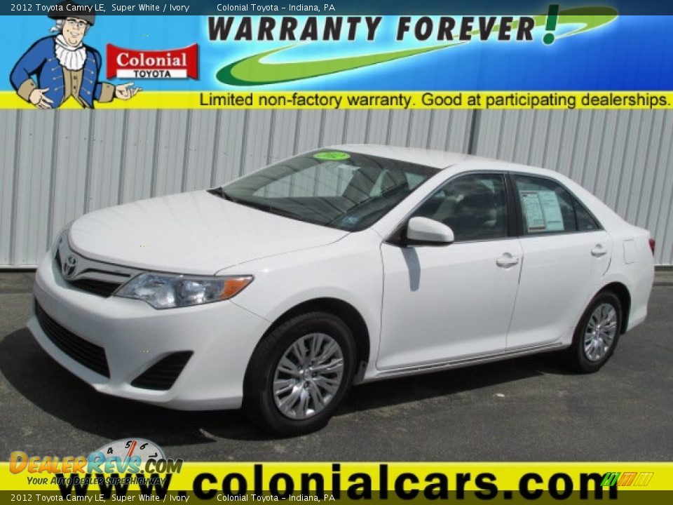 2012 Toyota Camry LE Super White / Ivory Photo #1