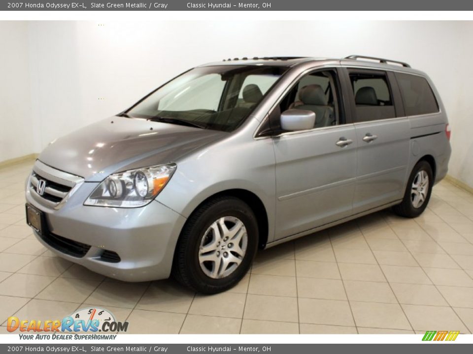 2007 Honda Odyssey EX-L Slate Green Metallic / Gray Photo #3