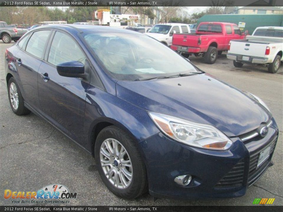 2012 Ford Focus SE Sedan Kona Blue Metallic / Stone Photo #1