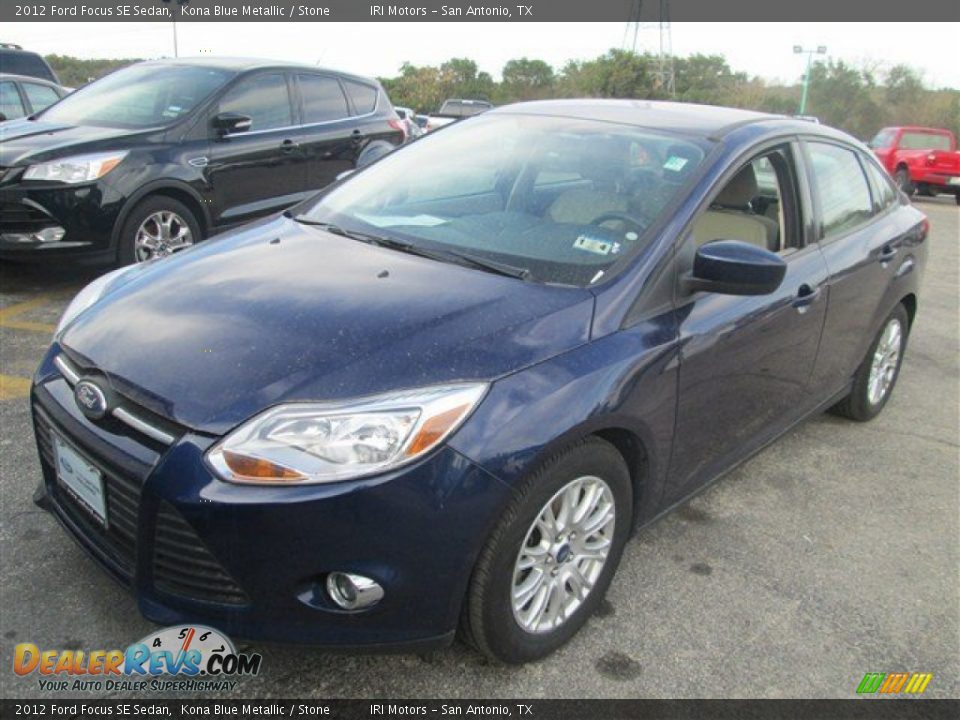 2012 Ford Focus SE Sedan Kona Blue Metallic / Stone Photo #3