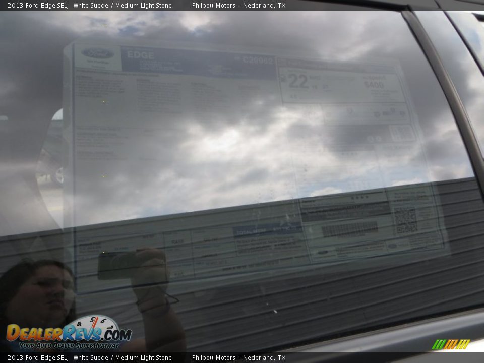 2013 Ford Edge SEL White Suede / Medium Light Stone Photo #34