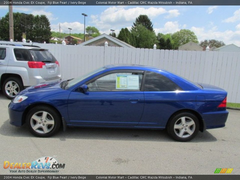 2004 Honda Civic EX Coupe Fiji Blue Pearl / Ivory Beige Photo #2