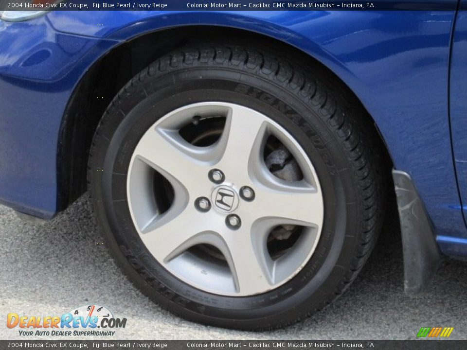 2004 Honda Civic EX Coupe Fiji Blue Pearl / Ivory Beige Photo #3