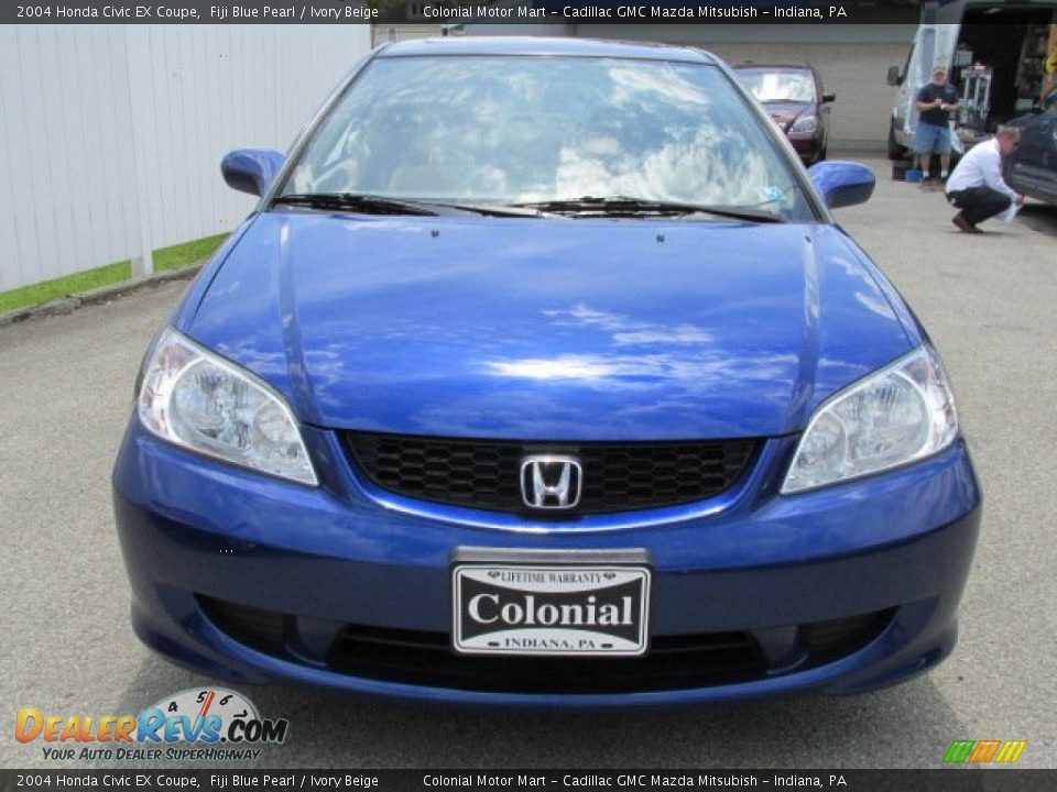 2004 Honda Civic EX Coupe Fiji Blue Pearl / Ivory Beige Photo #5