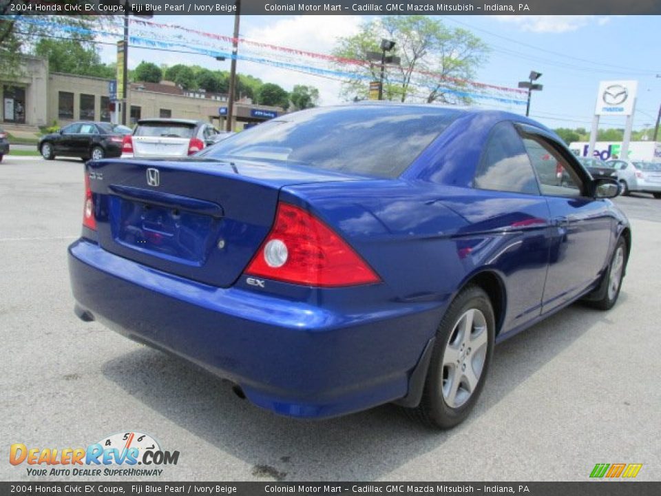 2004 Honda Civic EX Coupe Fiji Blue Pearl / Ivory Beige Photo #7