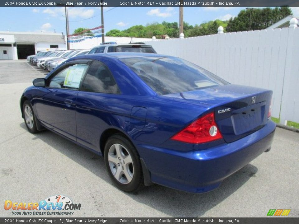 2004 Honda Civic EX Coupe Fiji Blue Pearl / Ivory Beige Photo #9