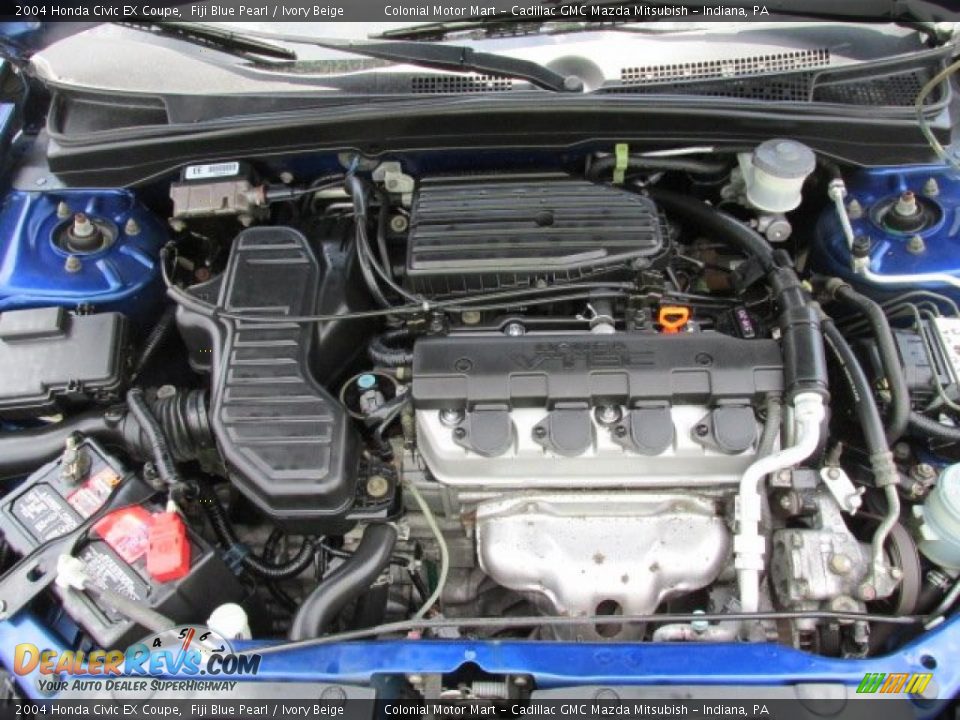 2004 Honda Civic EX Coupe 1.7L SOHC 16V VTEC 4 Cylinder Engine Photo #10