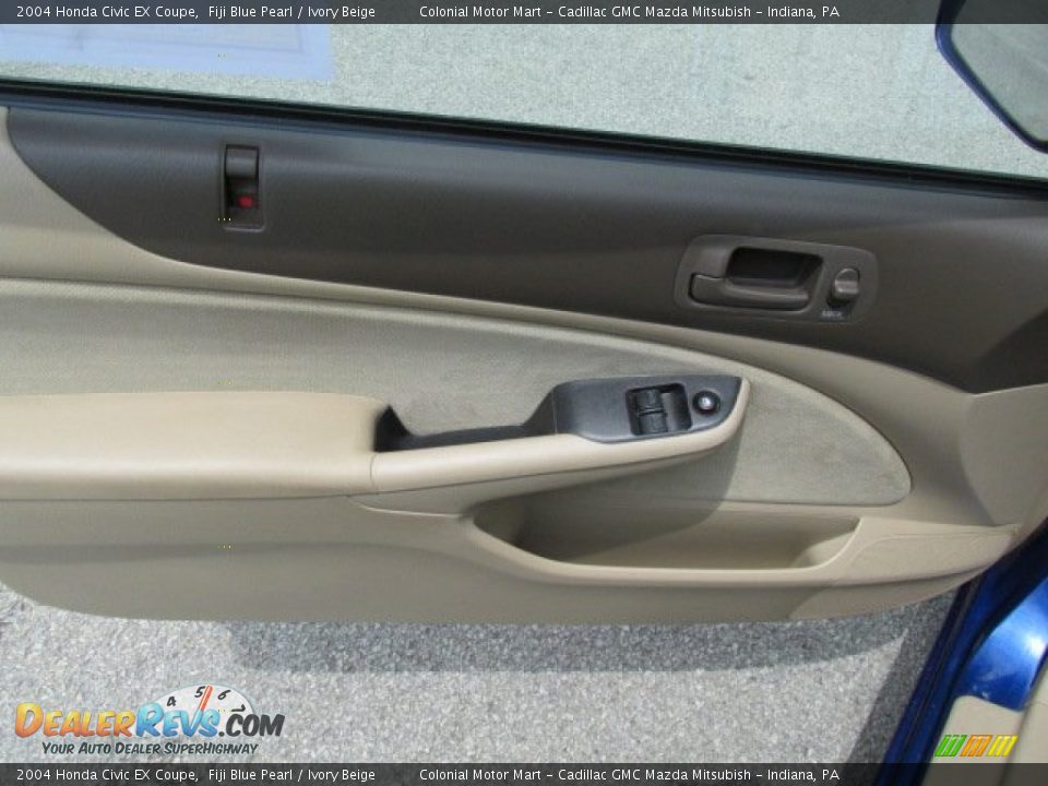 2004 Honda Civic EX Coupe Fiji Blue Pearl / Ivory Beige Photo #16