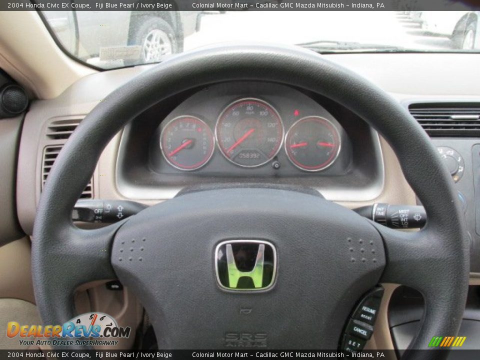 2004 Honda Civic EX Coupe Fiji Blue Pearl / Ivory Beige Photo #17