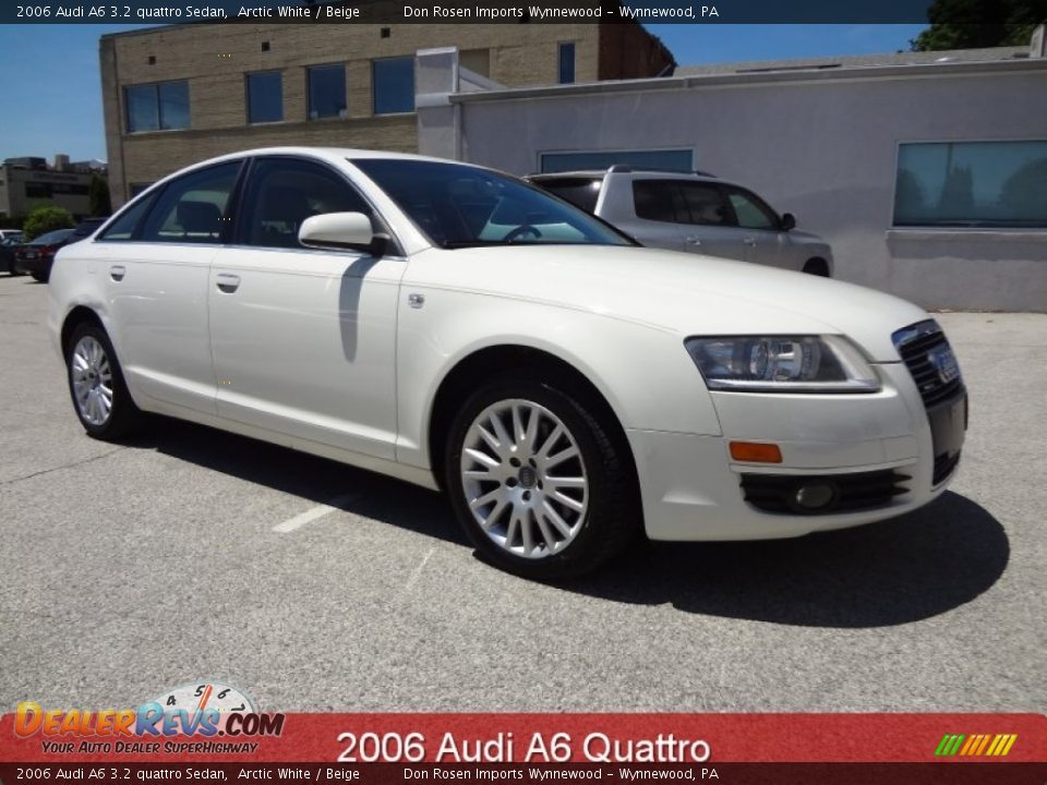 2006 Audi A6 3.2 quattro Sedan Arctic White / Beige Photo #1