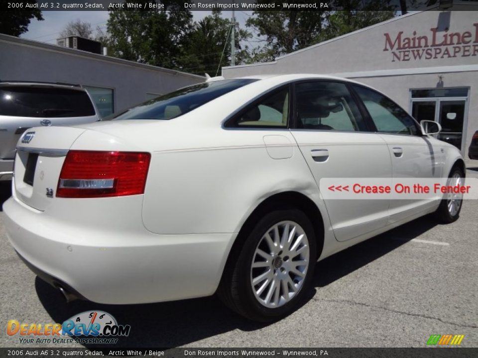 2006 Audi A6 3.2 quattro Sedan Arctic White / Beige Photo #3