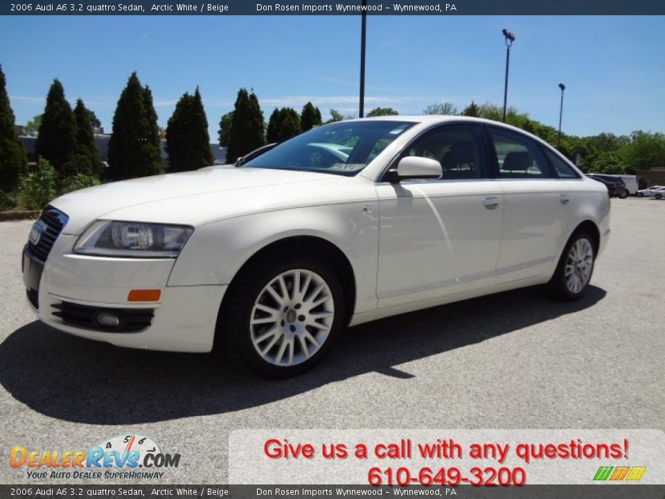 2006 Audi A6 3.2 quattro Sedan Arctic White / Beige Photo #4