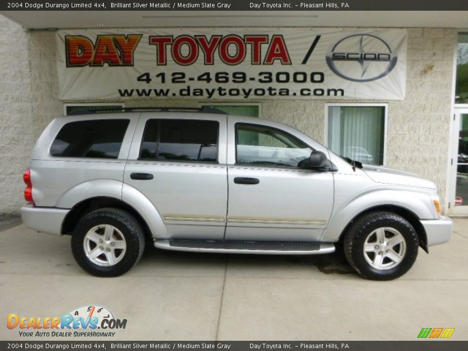 2004 Dodge Durango Limited 4x4 Brilliant Silver Metallic / Medium Slate Gray Photo #1