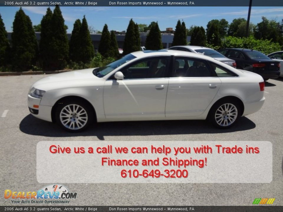 2006 Audi A6 3.2 quattro Sedan Arctic White / Beige Photo #8