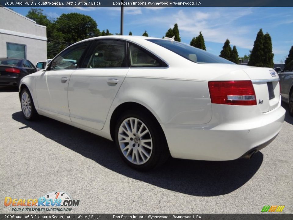 2006 Audi A6 3.2 quattro Sedan Arctic White / Beige Photo #9