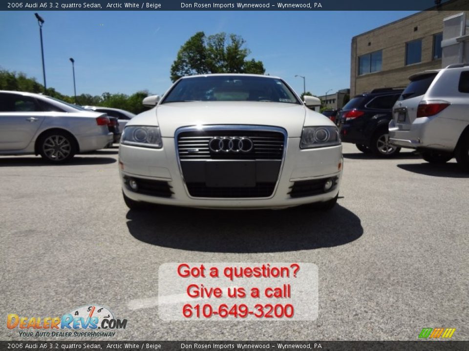 2006 Audi A6 3.2 quattro Sedan Arctic White / Beige Photo #10