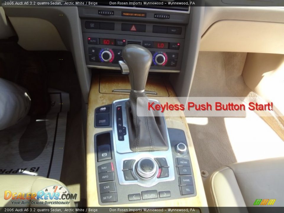 2006 Audi A6 3.2 quattro Sedan Arctic White / Beige Photo #11