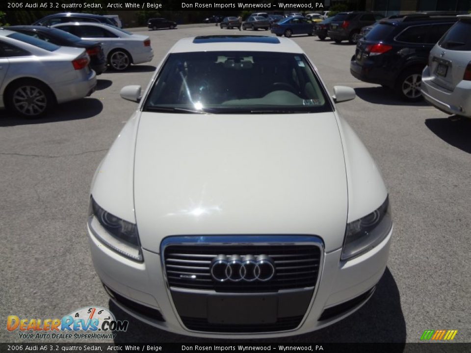 2006 Audi A6 3.2 quattro Sedan Arctic White / Beige Photo #12