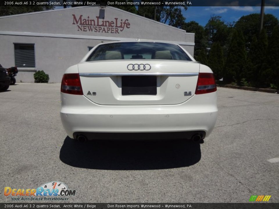 2006 Audi A6 3.2 quattro Sedan Arctic White / Beige Photo #13