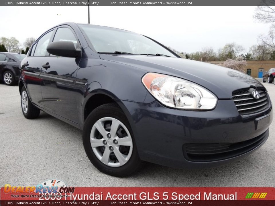 2009 Hyundai Accent GLS 4 Door Charcoal Gray / Gray Photo #1
