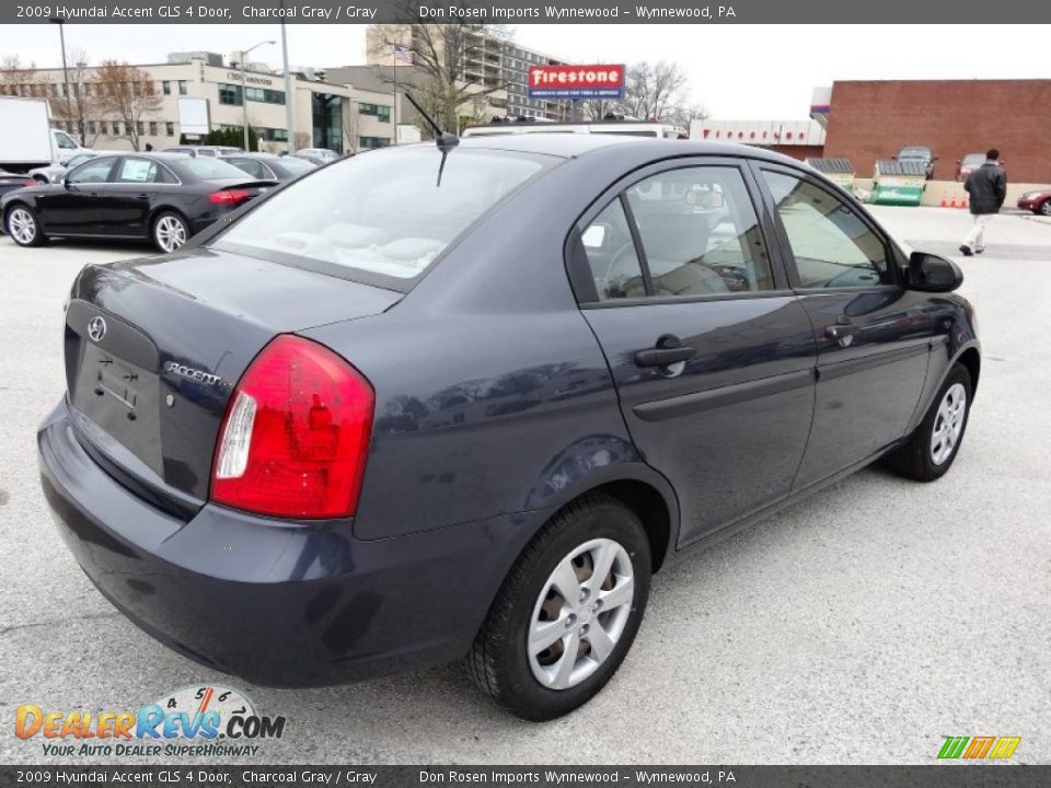 2009 Hyundai Accent GLS 4 Door Charcoal Gray / Gray Photo #9