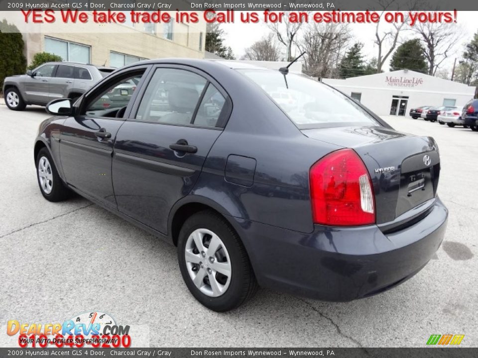 2009 Hyundai Accent GLS 4 Door Charcoal Gray / Gray Photo #11