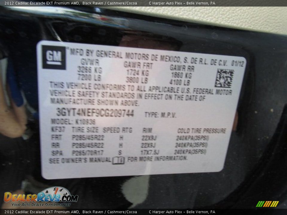 2012 Cadillac Escalade EXT Premium AWD Black Raven / Cashmere/Cocoa Photo #23