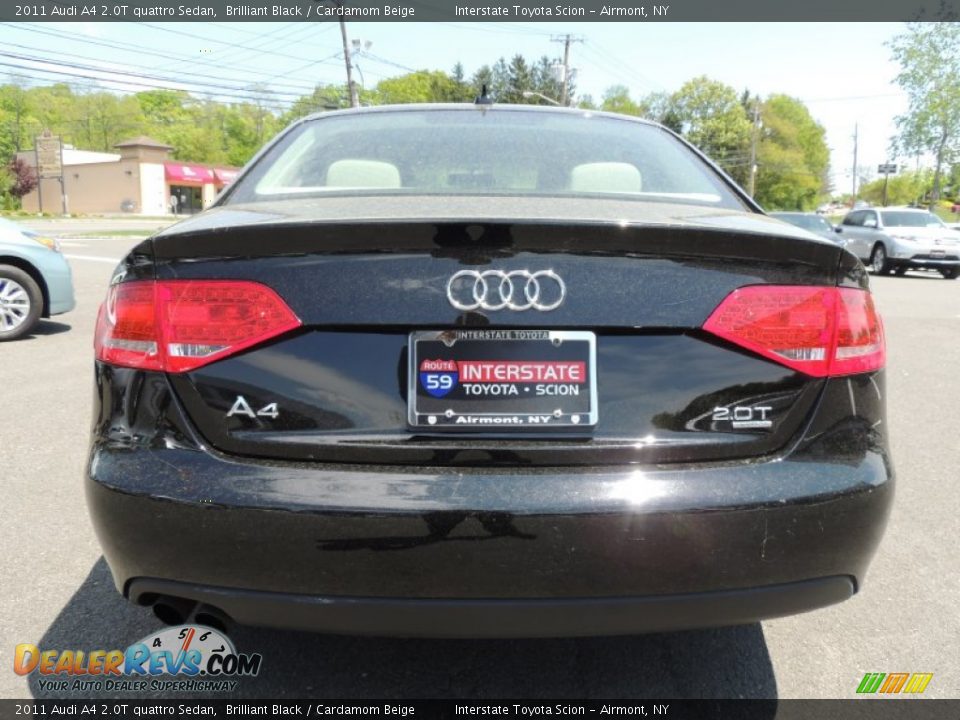 2011 Audi A4 2.0T quattro Sedan Brilliant Black / Cardamom Beige Photo #5