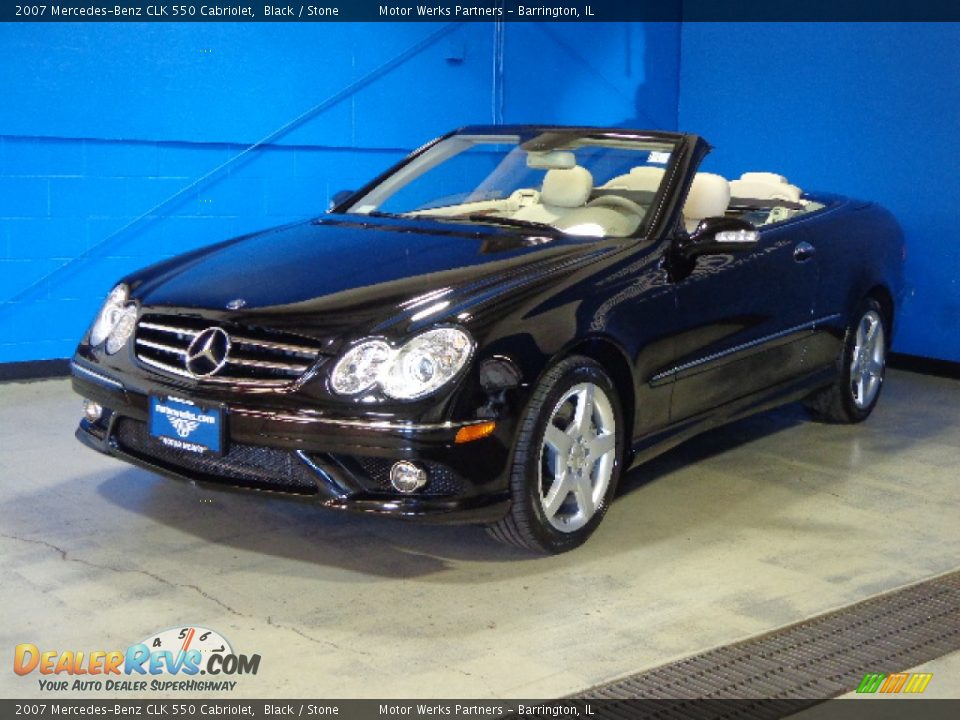 2007 Mercedes-Benz CLK 550 Cabriolet Black / Stone Photo #3