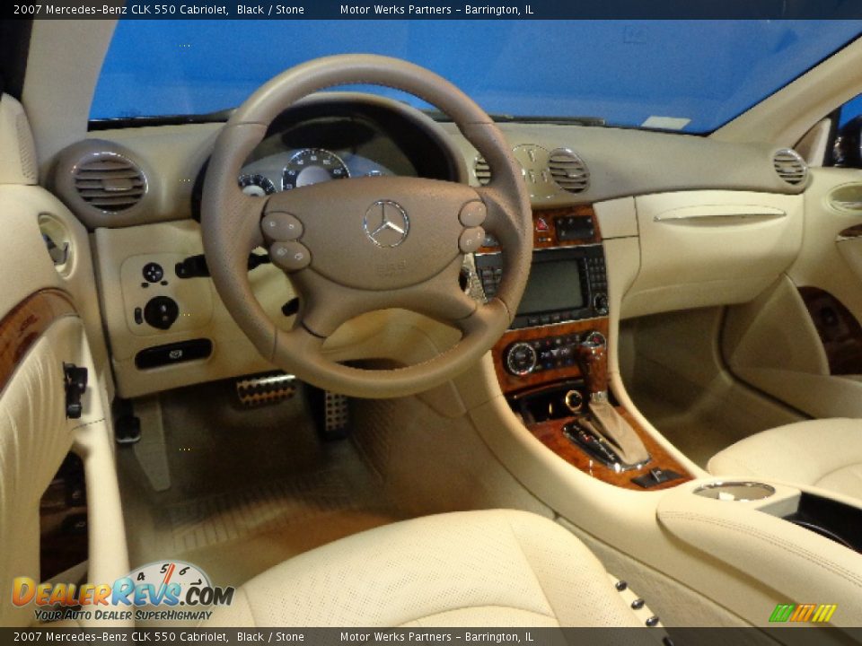 2007 Mercedes-Benz CLK 550 Cabriolet Black / Stone Photo #27