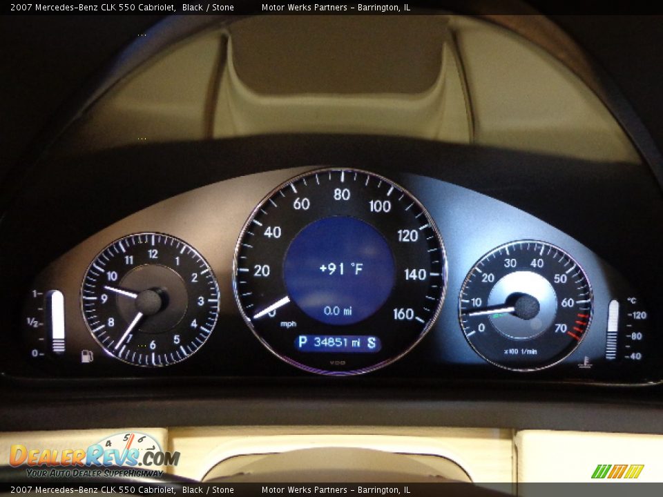 2007 Mercedes-Benz CLK 550 Cabriolet Black / Stone Photo #28