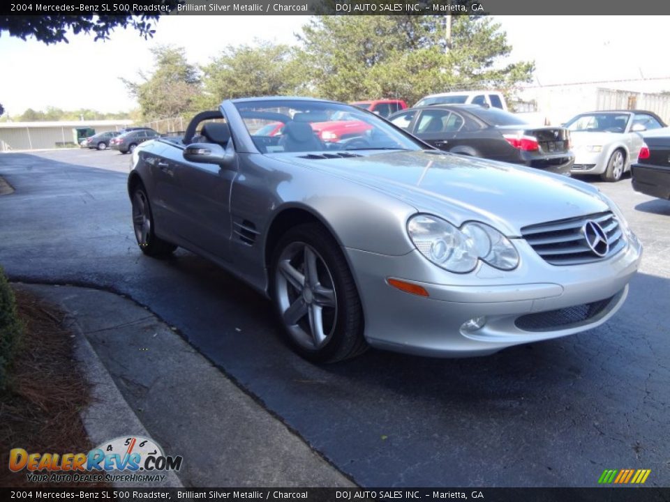 2004 Mercedes-Benz SL 500 Roadster Brilliant Silver Metallic / Charcoal Photo #2
