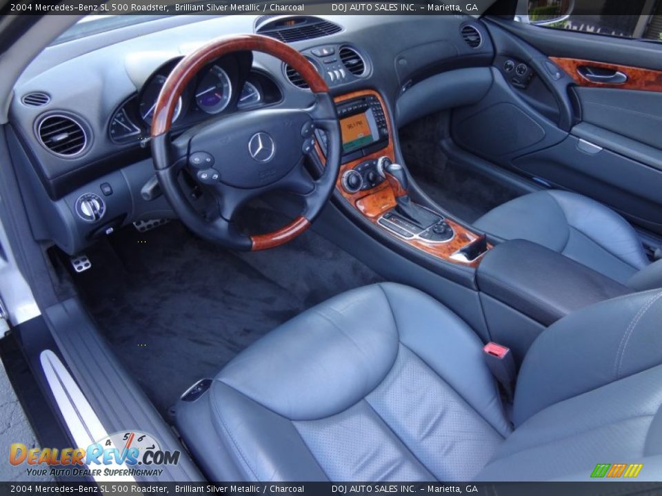 Charcoal Interior - 2004 Mercedes-Benz SL 500 Roadster Photo #6