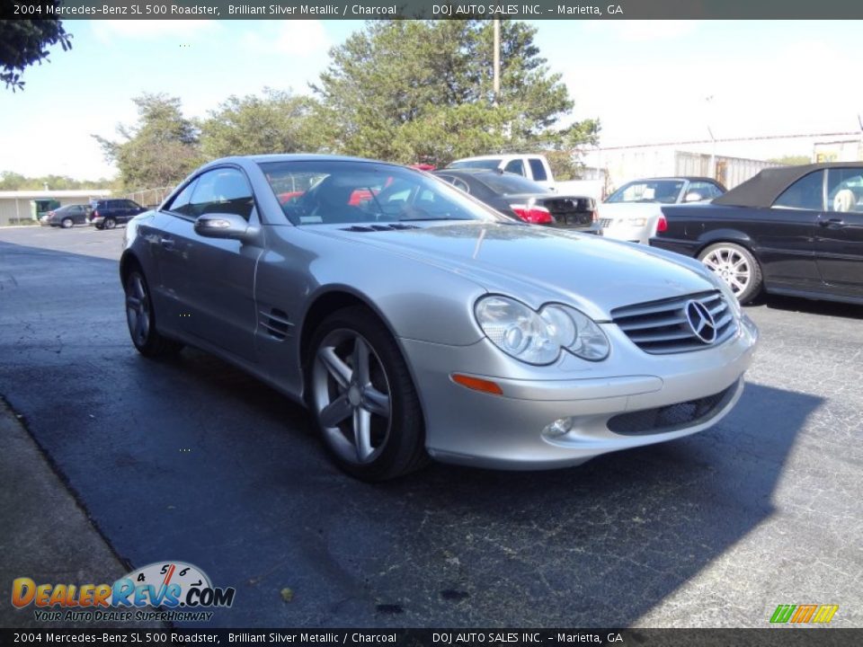 2004 Mercedes-Benz SL 500 Roadster Brilliant Silver Metallic / Charcoal Photo #10