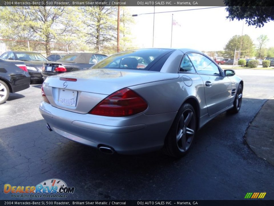 2004 Mercedes-Benz SL 500 Roadster Brilliant Silver Metallic / Charcoal Photo #11