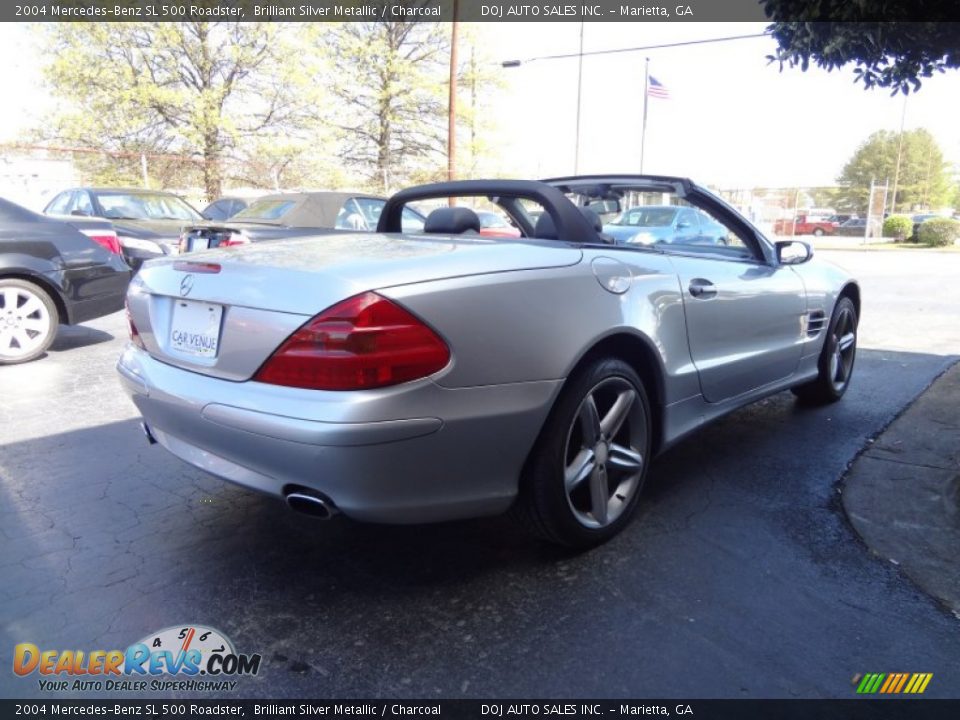 2004 Mercedes-Benz SL 500 Roadster Brilliant Silver Metallic / Charcoal Photo #13
