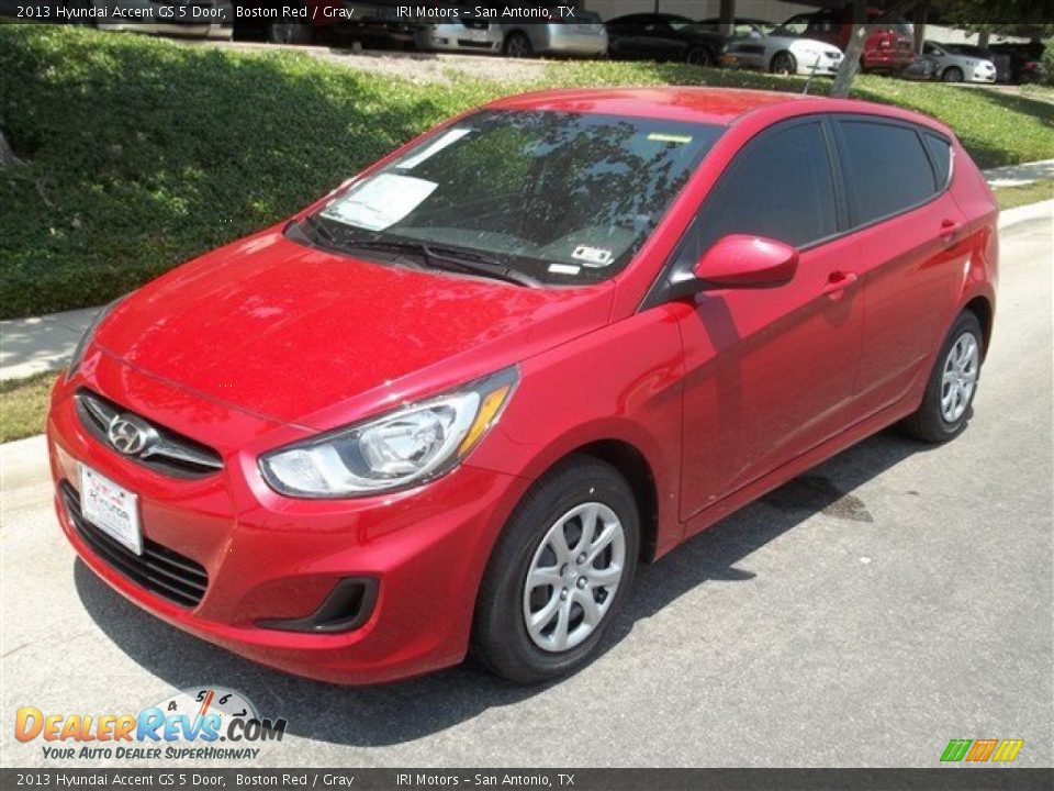 2013 Hyundai Accent GS 5 Door Boston Red / Gray Photo #1