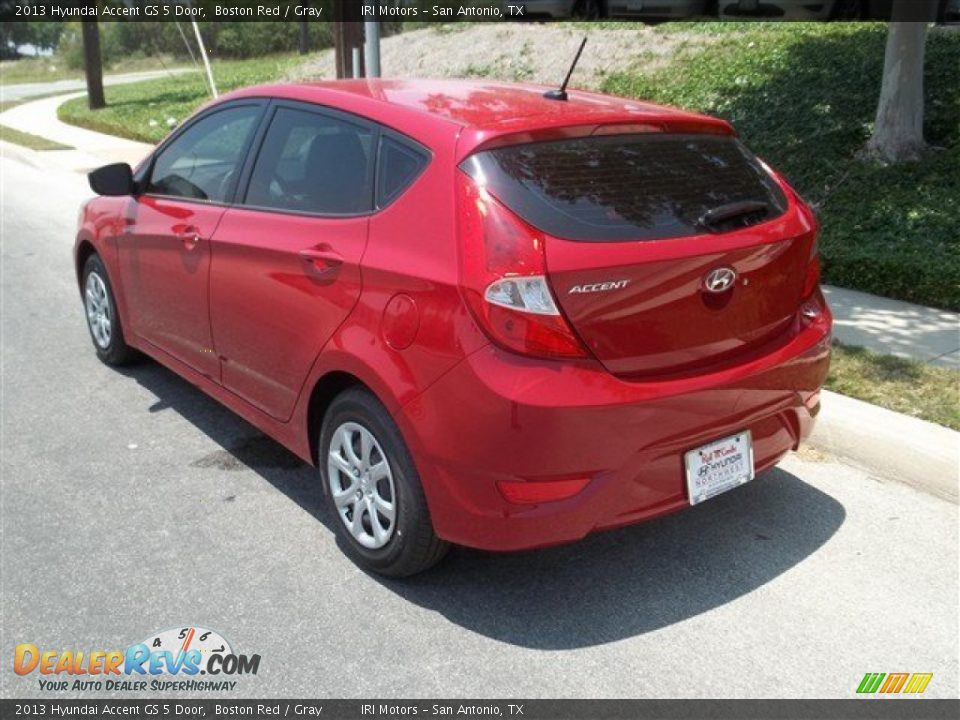 2013 Hyundai Accent GS 5 Door Boston Red / Gray Photo #3