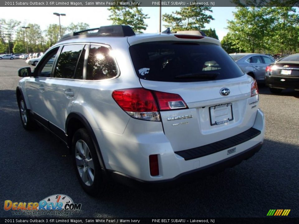 2011 Subaru Outback 3.6R Limited Wagon Satin White Pearl / Warm Ivory Photo #6
