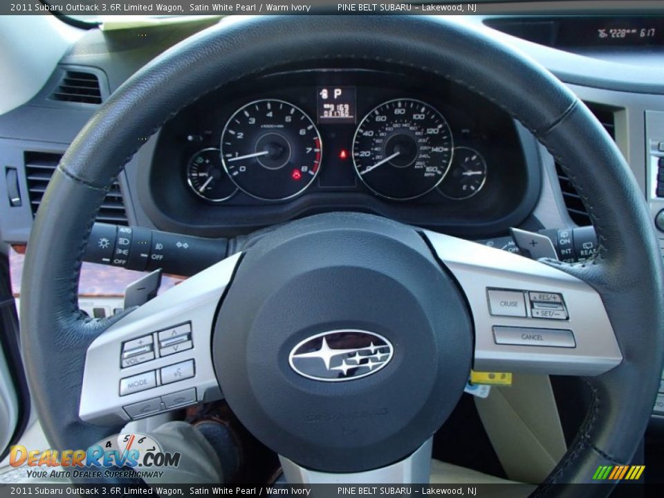 2011 Subaru Outback 3.6R Limited Wagon Satin White Pearl / Warm Ivory Photo #13