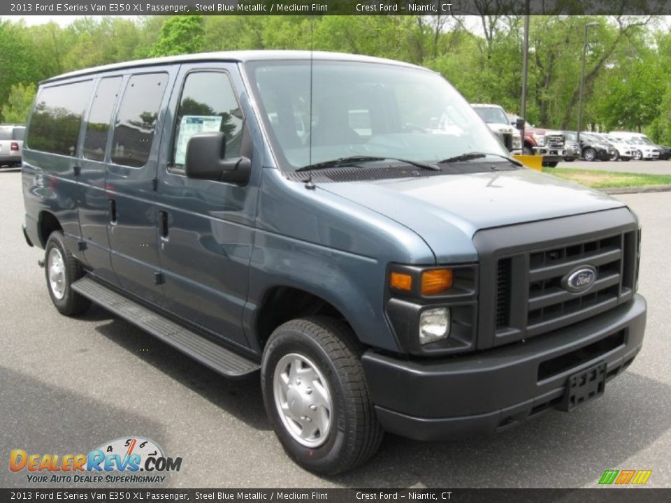 2013 Ford E Series Van E350 XL Passenger Steel Blue Metallic / Medium Flint Photo #1