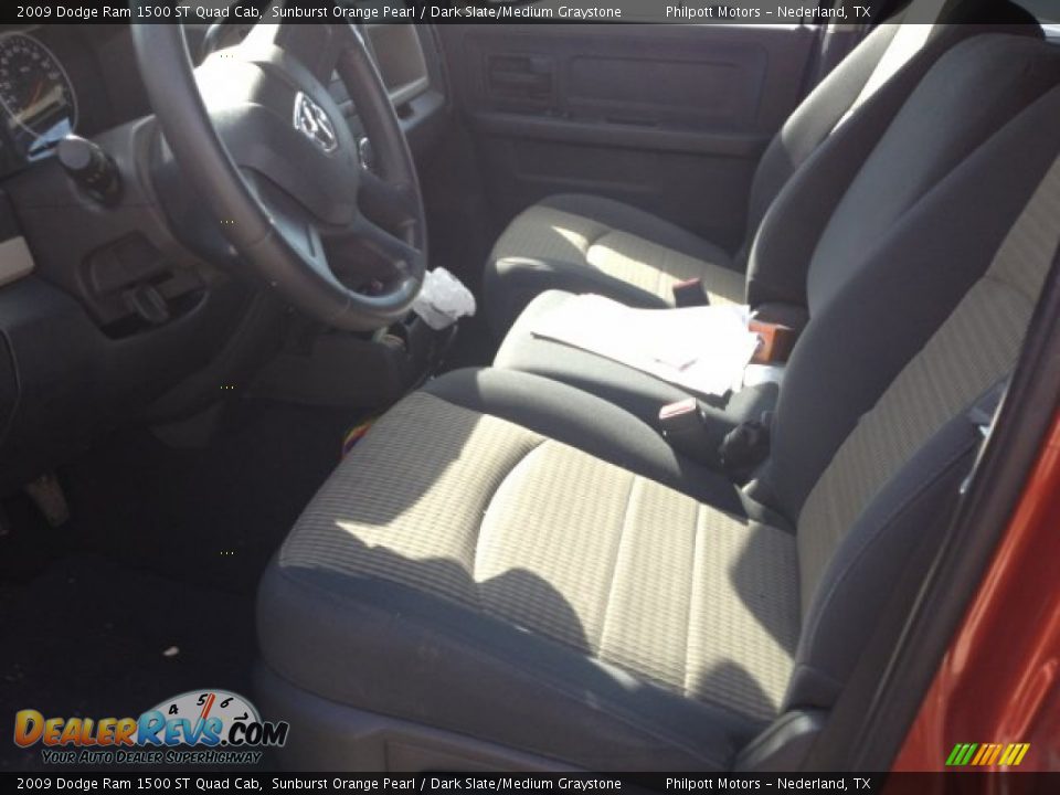 2009 Dodge Ram 1500 ST Quad Cab Sunburst Orange Pearl / Dark Slate/Medium Graystone Photo #3