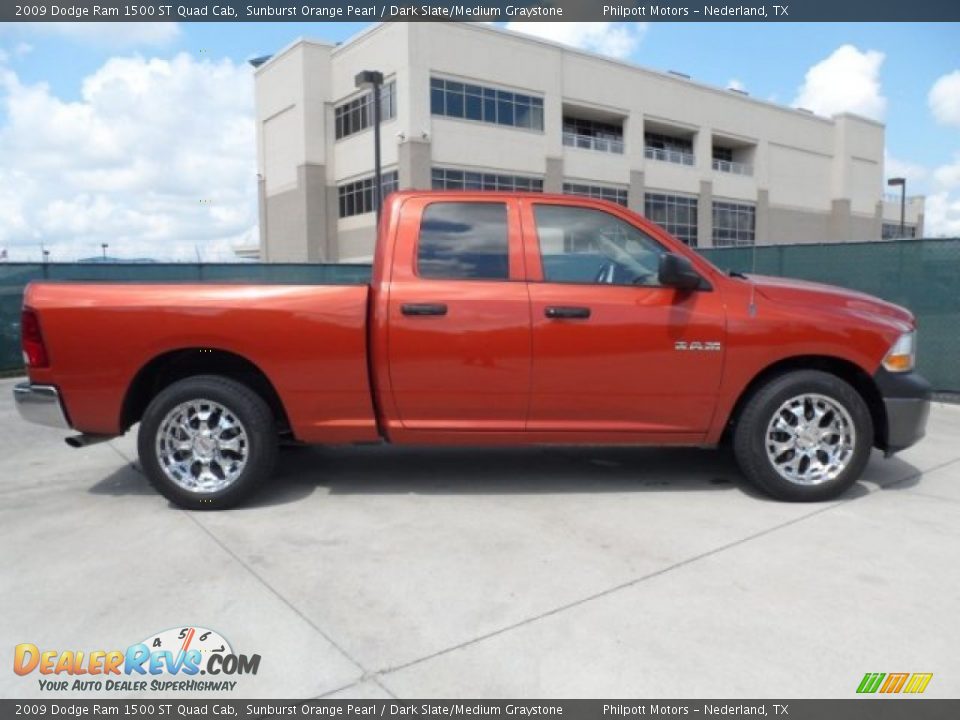 2009 Dodge Ram 1500 ST Quad Cab Sunburst Orange Pearl / Dark Slate/Medium Graystone Photo #9