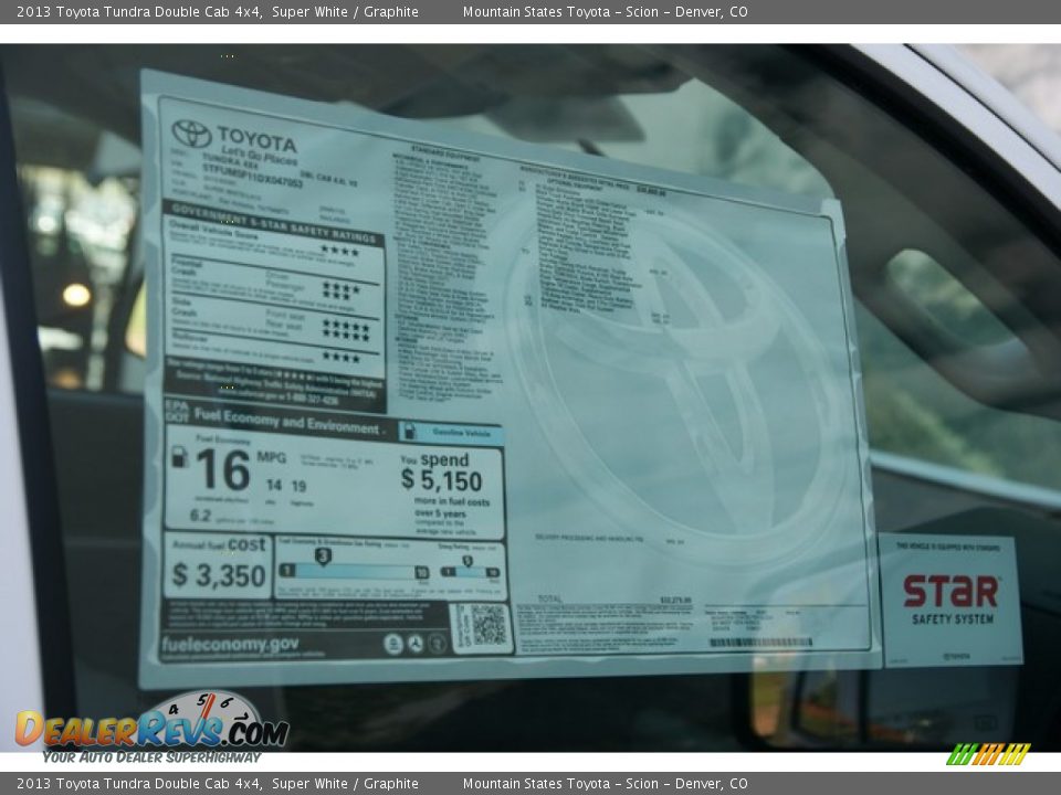 2013 Toyota Tundra Double Cab 4x4 Super White / Graphite Photo #10