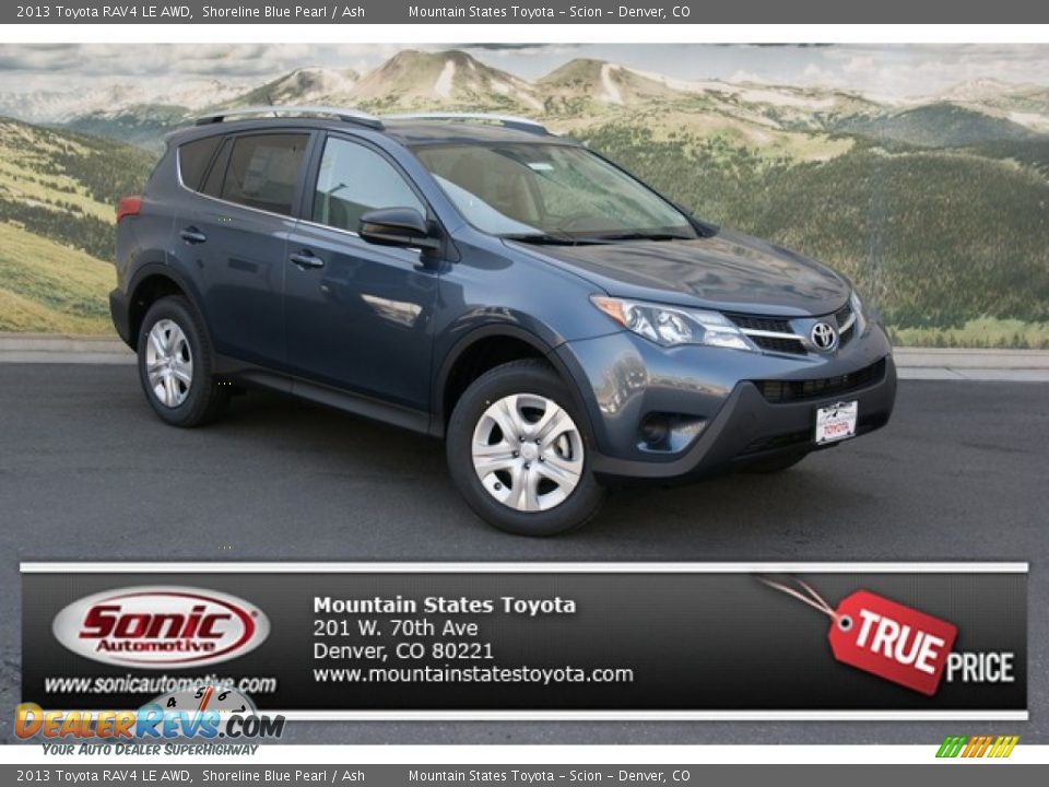 2013 Toyota RAV4 LE AWD Shoreline Blue Pearl / Ash Photo #1