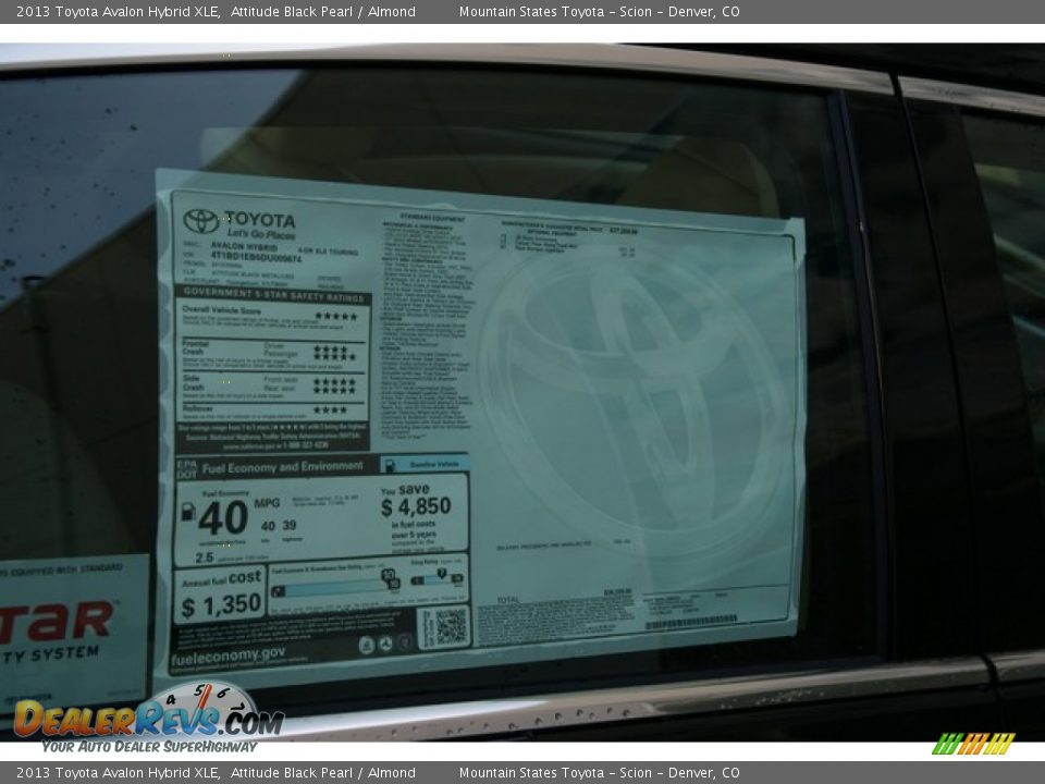 2013 Toyota Avalon Hybrid XLE Attitude Black Pearl / Almond Photo #10
